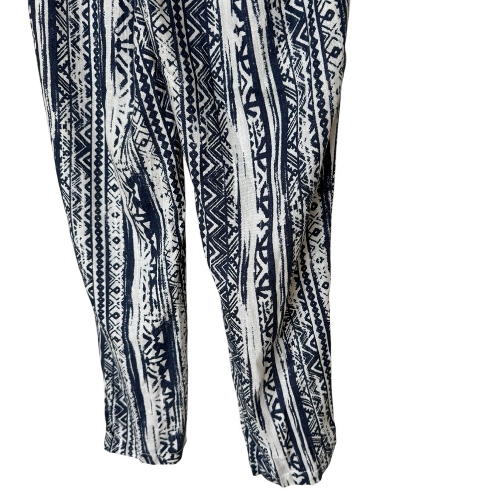 Cali 1850 Women's Linen Blend Paperbag Pants M High-Waisted Tie Belt Pockets - Picture 9 of 12